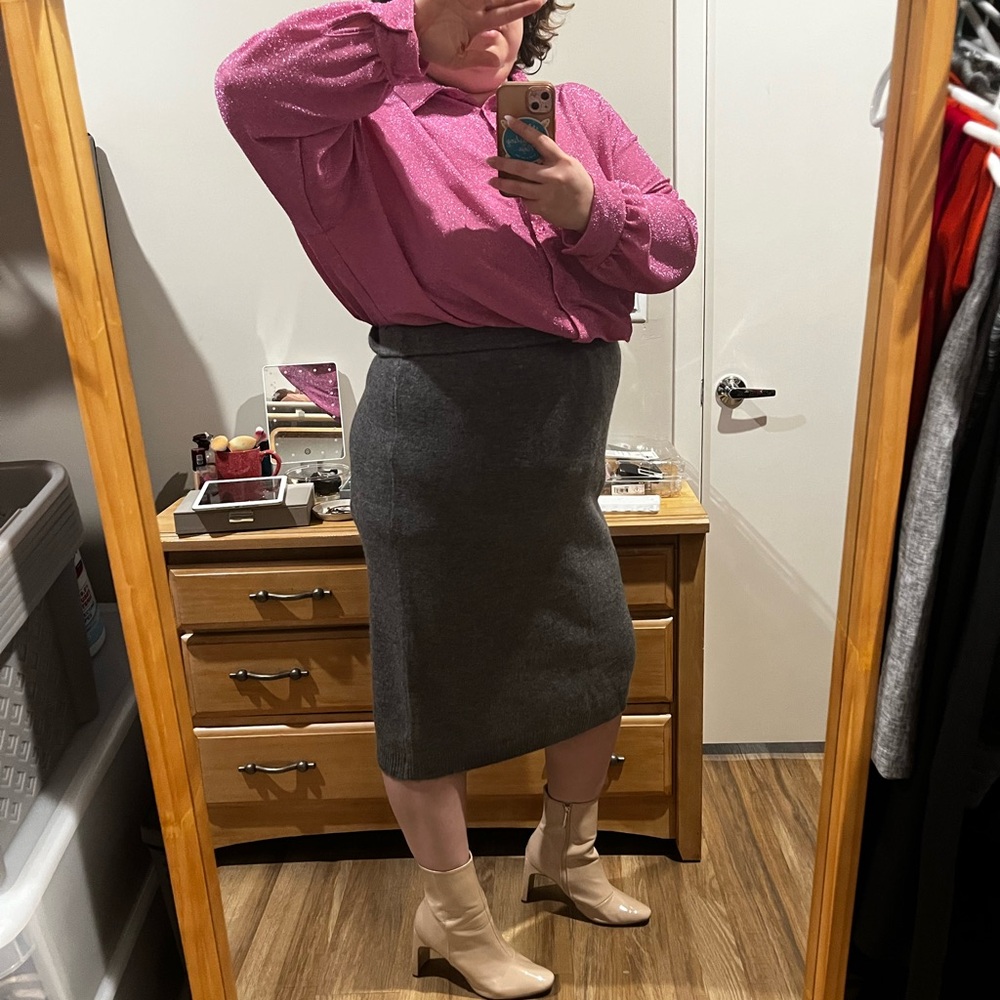 NWT ASOS Curve Gray Pencil Skirt